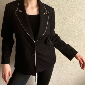 Black and white trim blazer